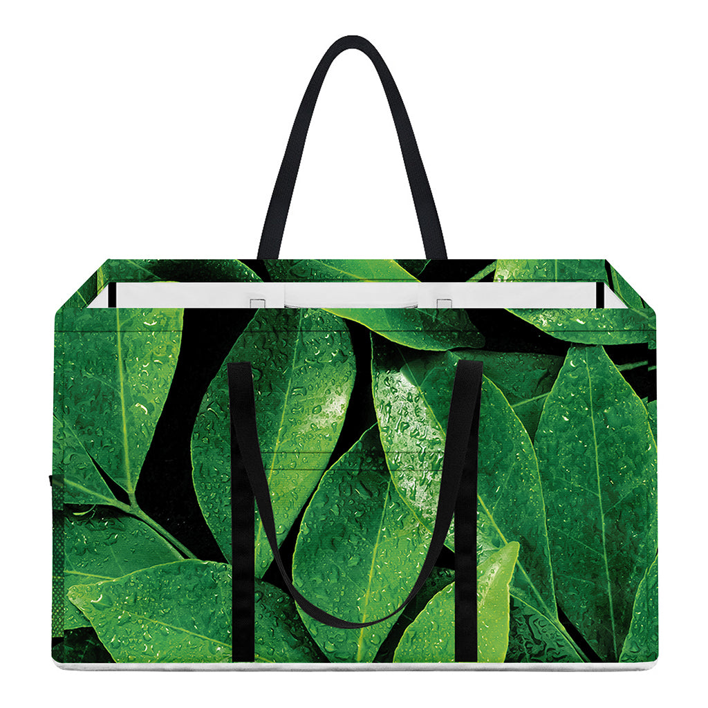 Fresh Green Leaf Print Utility Tote Bag