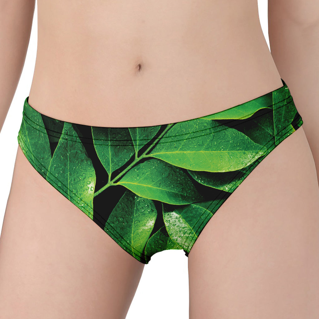 Fresh Green Leaf Print Women's Panties