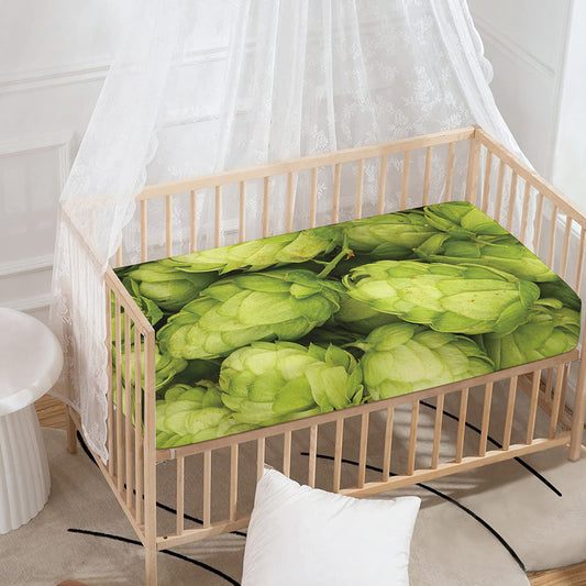 Fresh Hop Cone Print Baby Crib Sheet