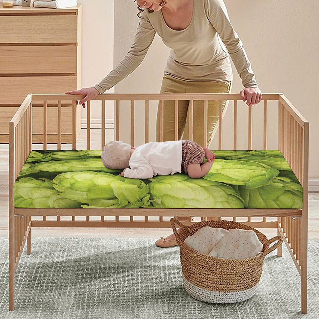 Fresh Hop Cone Print Baby Crib Sheet