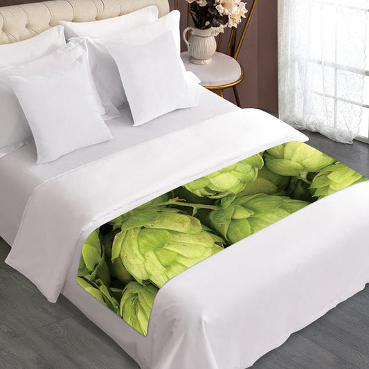 Fresh Hop Cone Print Bed Runner