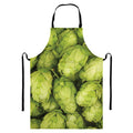 Fresh Hop Cone Print Bib Apron With Pocket