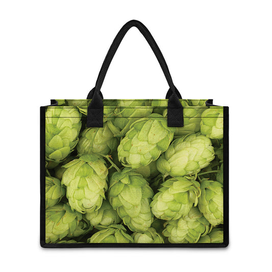 Fresh Hop Cone Print Canvas Tote Bag