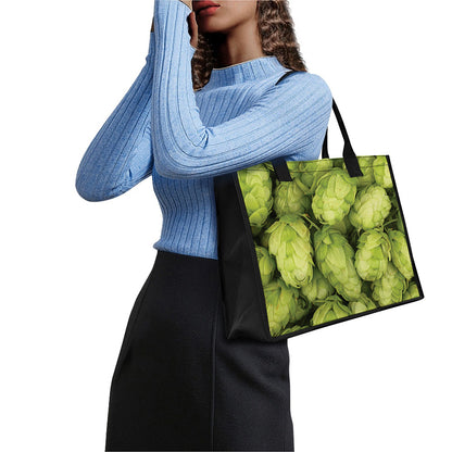 Fresh Hop Cone Print Canvas Tote Bag