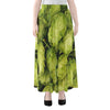 Fresh Hop Cone Print Chiffon Maxi Skirt