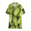 Fresh Hop Cone Print Cotton Hawaiian Shirt