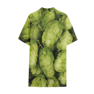 Fresh Hop Cone Print Cotton Hawaiian Shirt