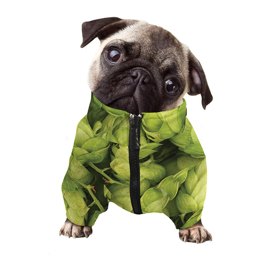 Fresh Hop Cone Print Dog Zip Up Jacket