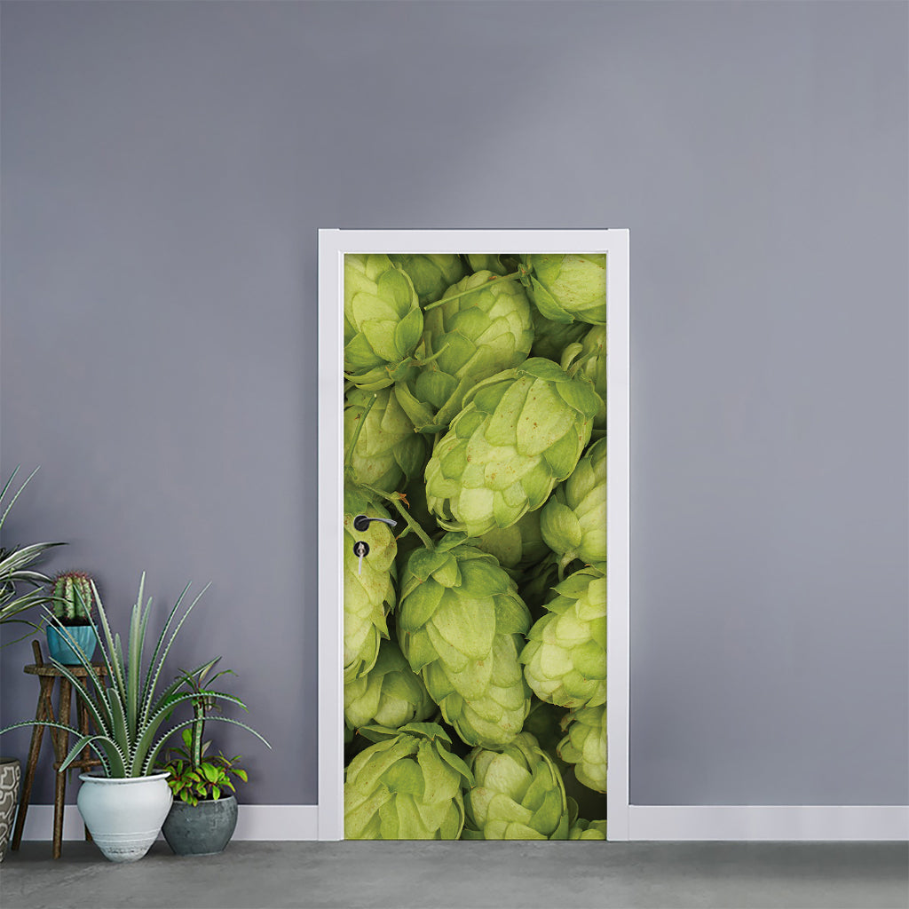 Fresh Hop Cone Print Door Sticker