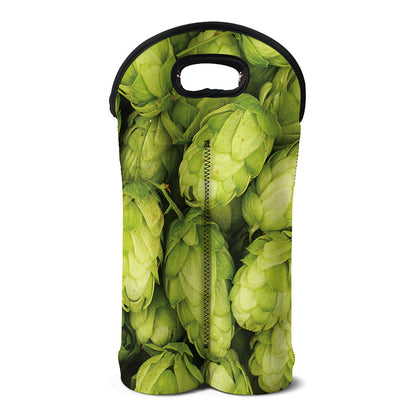 Fresh Hop Cone Print Double Neoprene Wine Tote