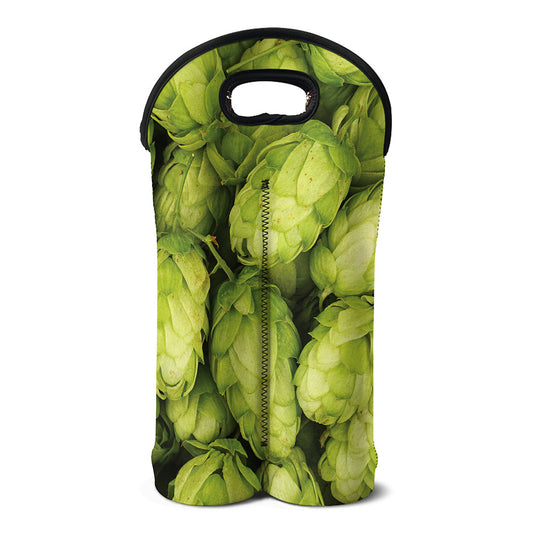 Fresh Hop Cone Print Double Neoprene Wine Tote