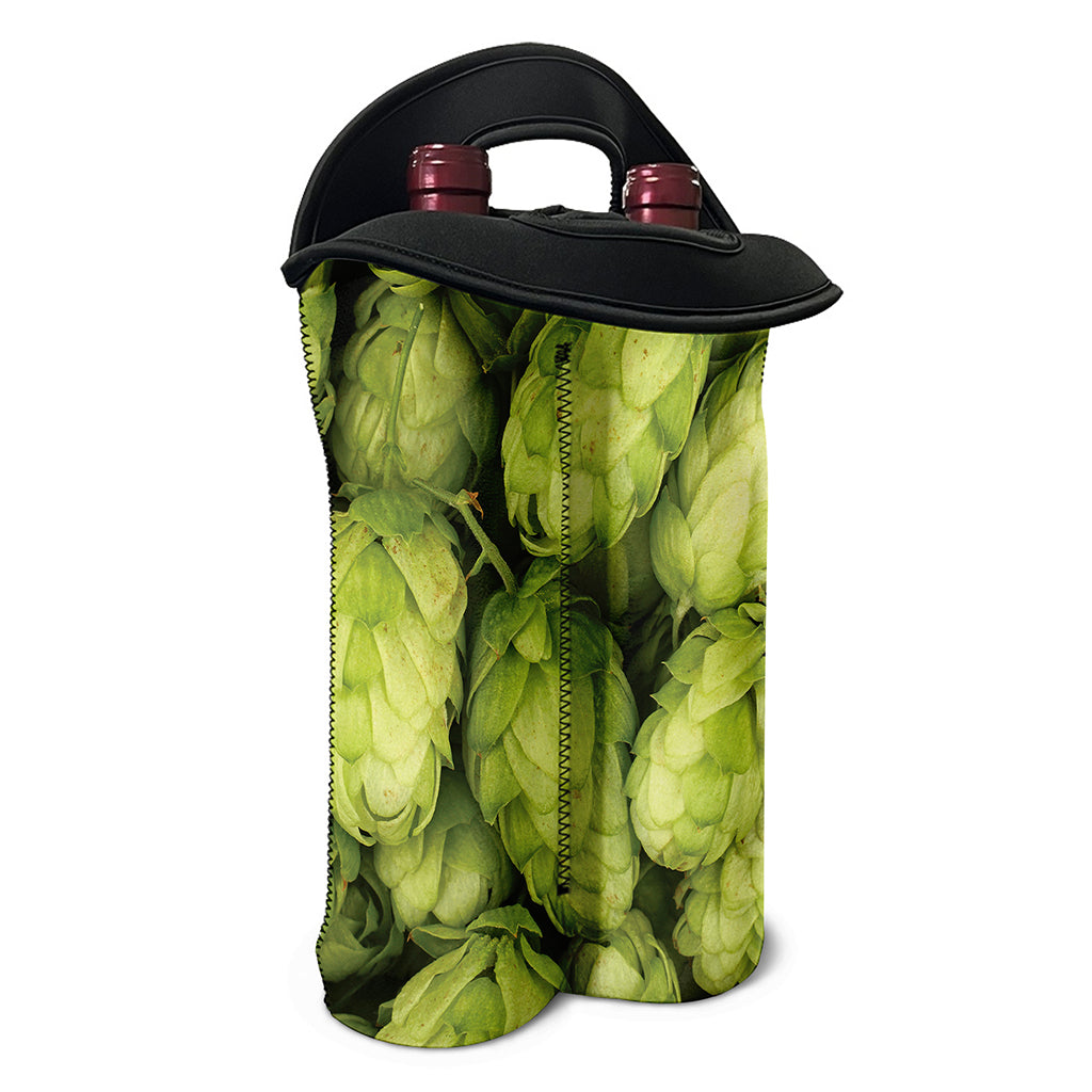Fresh Hop Cone Print Double Neoprene Wine Tote