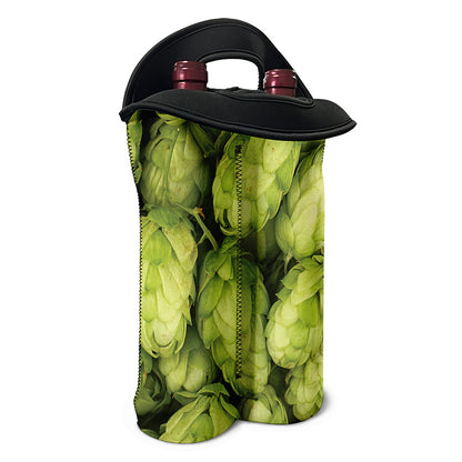 Fresh Hop Cone Print Double Neoprene Wine Tote