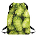 Fresh Hop Cone Print Drawstring Backpack