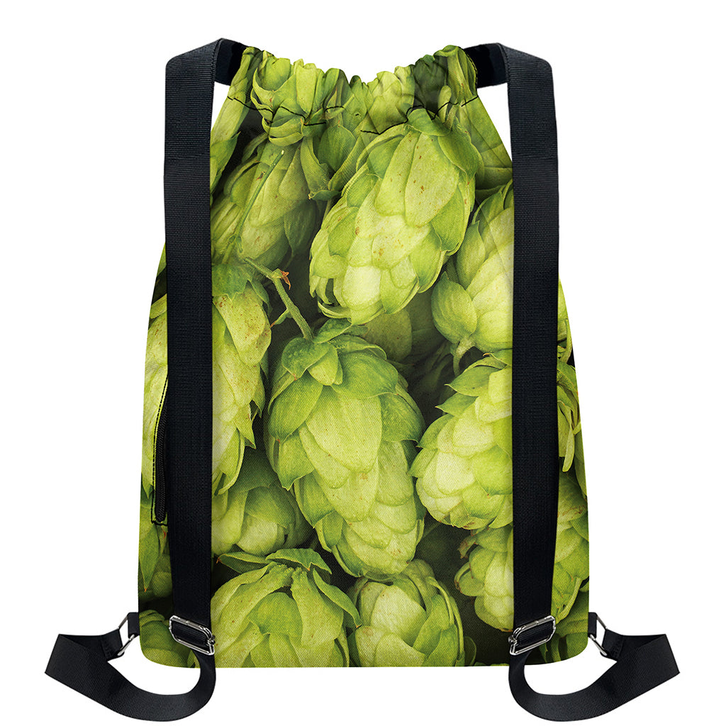 Fresh Hop Cone Print Drawstring Backpack