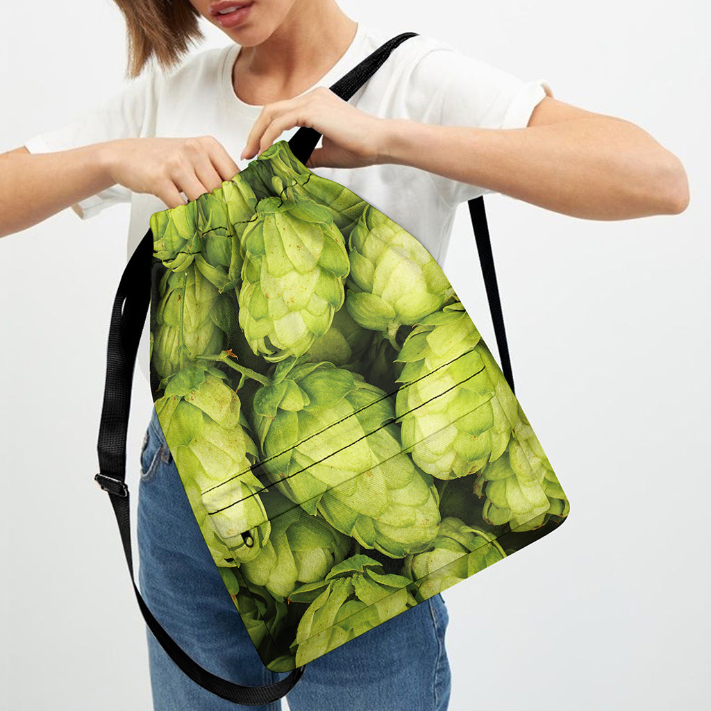 Fresh Hop Cone Print Drawstring Backpack