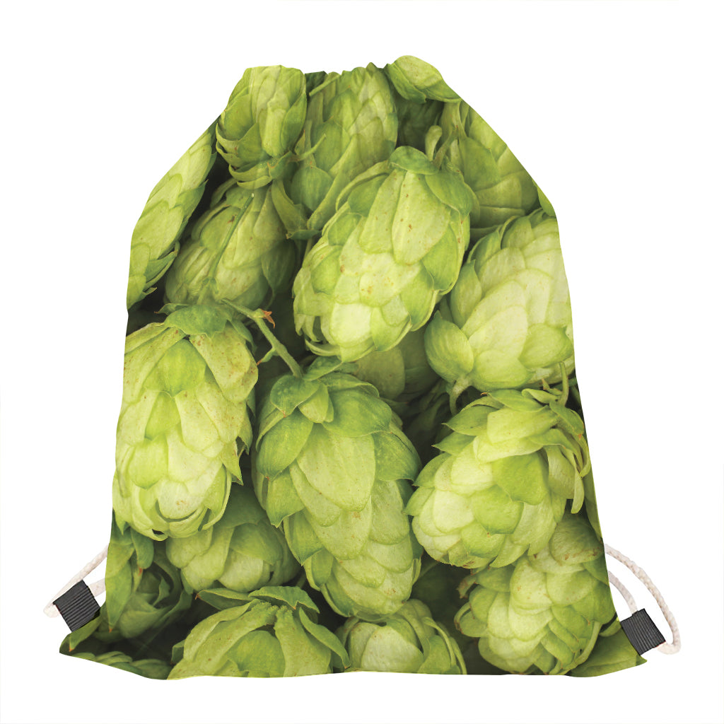 Fresh Hop Cone Print Drawstring Bag