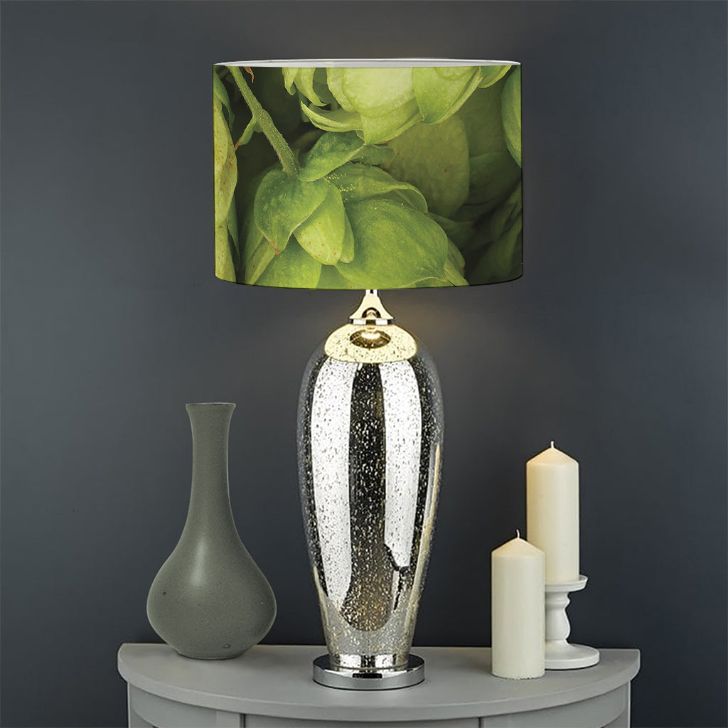 Fresh Hop Cone Print Drum Lamp Shade