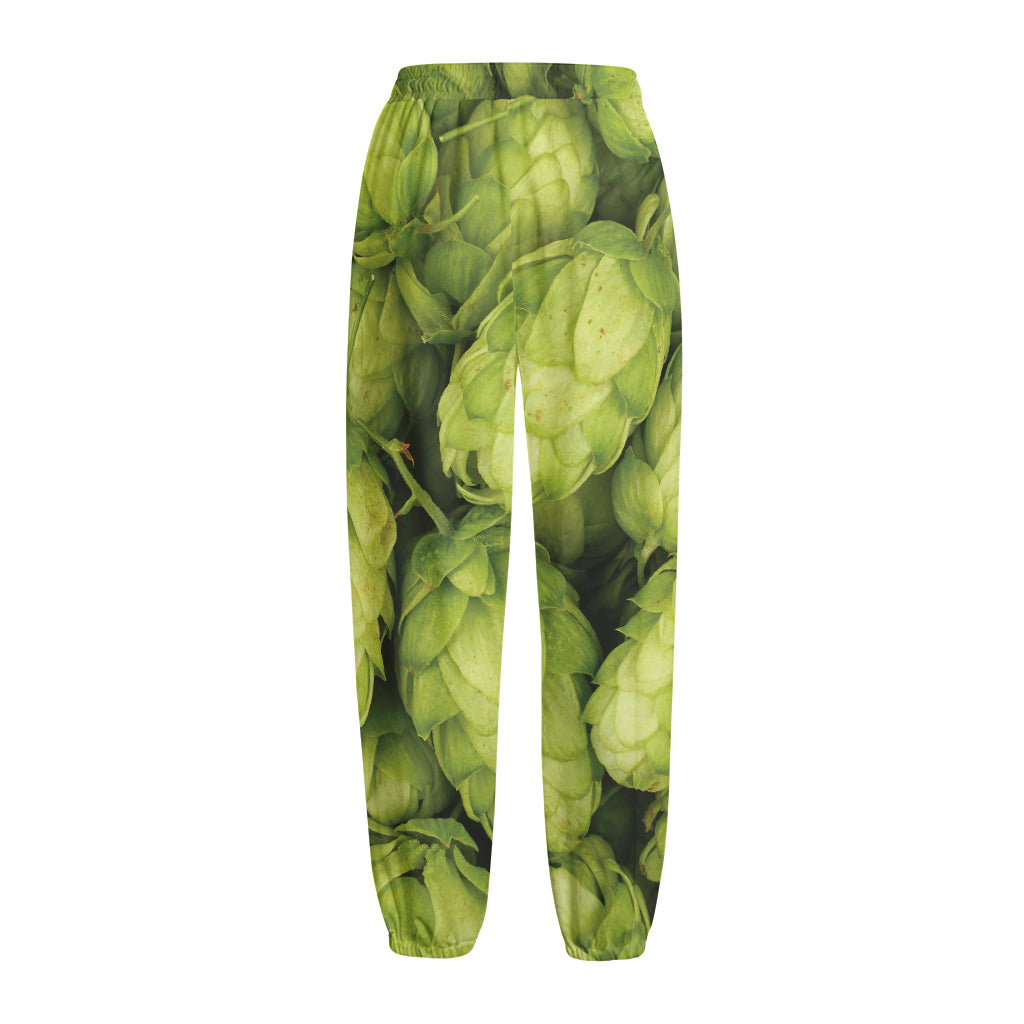 Fresh Hop Cone Print Fleece Lined Knit Pants