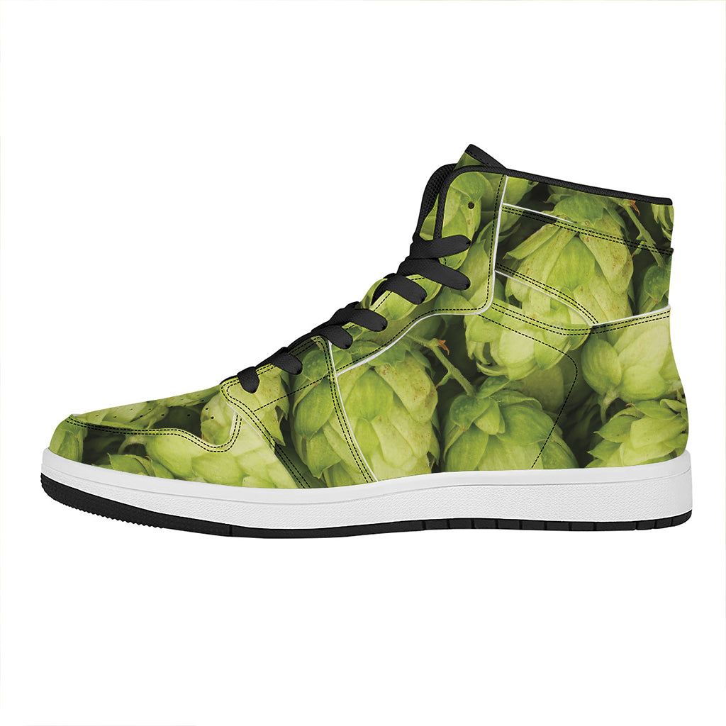 Fresh Hop Cone Print High Top Leather Sneakers