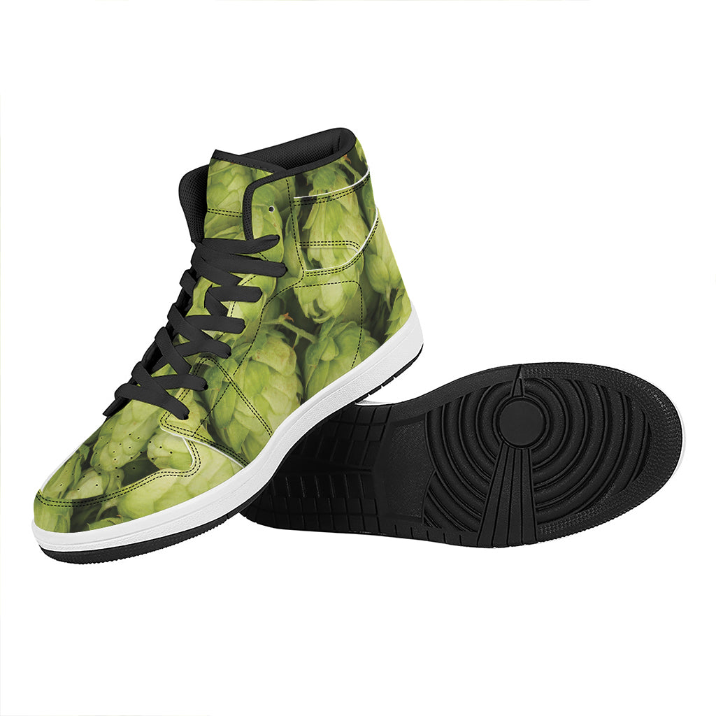 Fresh Hop Cone Print High Top Leather Sneakers