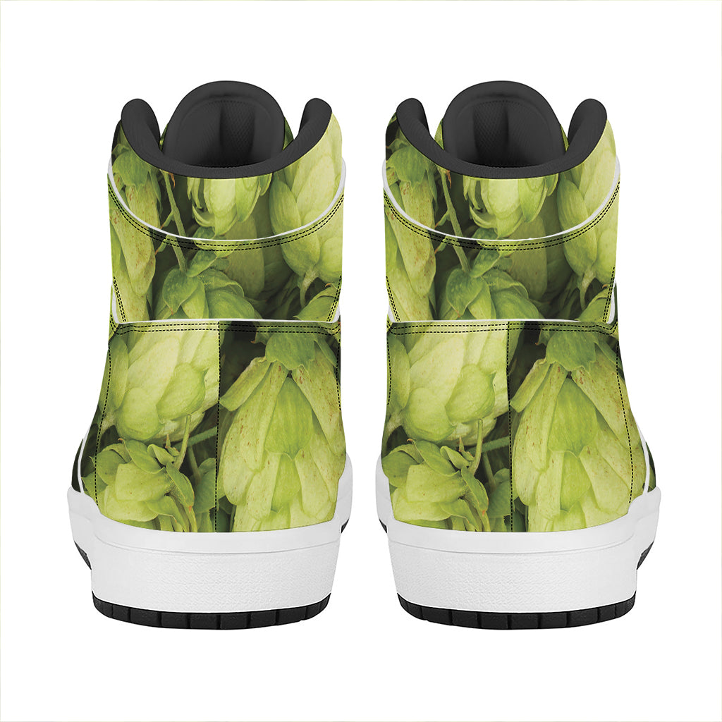 Fresh Hop Cone Print High Top Leather Sneakers