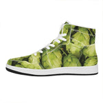 Fresh Hop Cone Print High Top Leather Sneakers