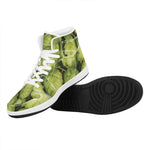 Fresh Hop Cone Print High Top Leather Sneakers