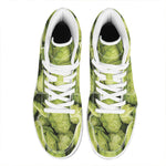 Fresh Hop Cone Print High Top Leather Sneakers