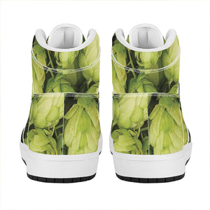 Fresh Hop Cone Print High Top Leather Sneakers