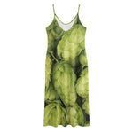 Fresh Hop Cone Print Jersey Midi Cami Dress