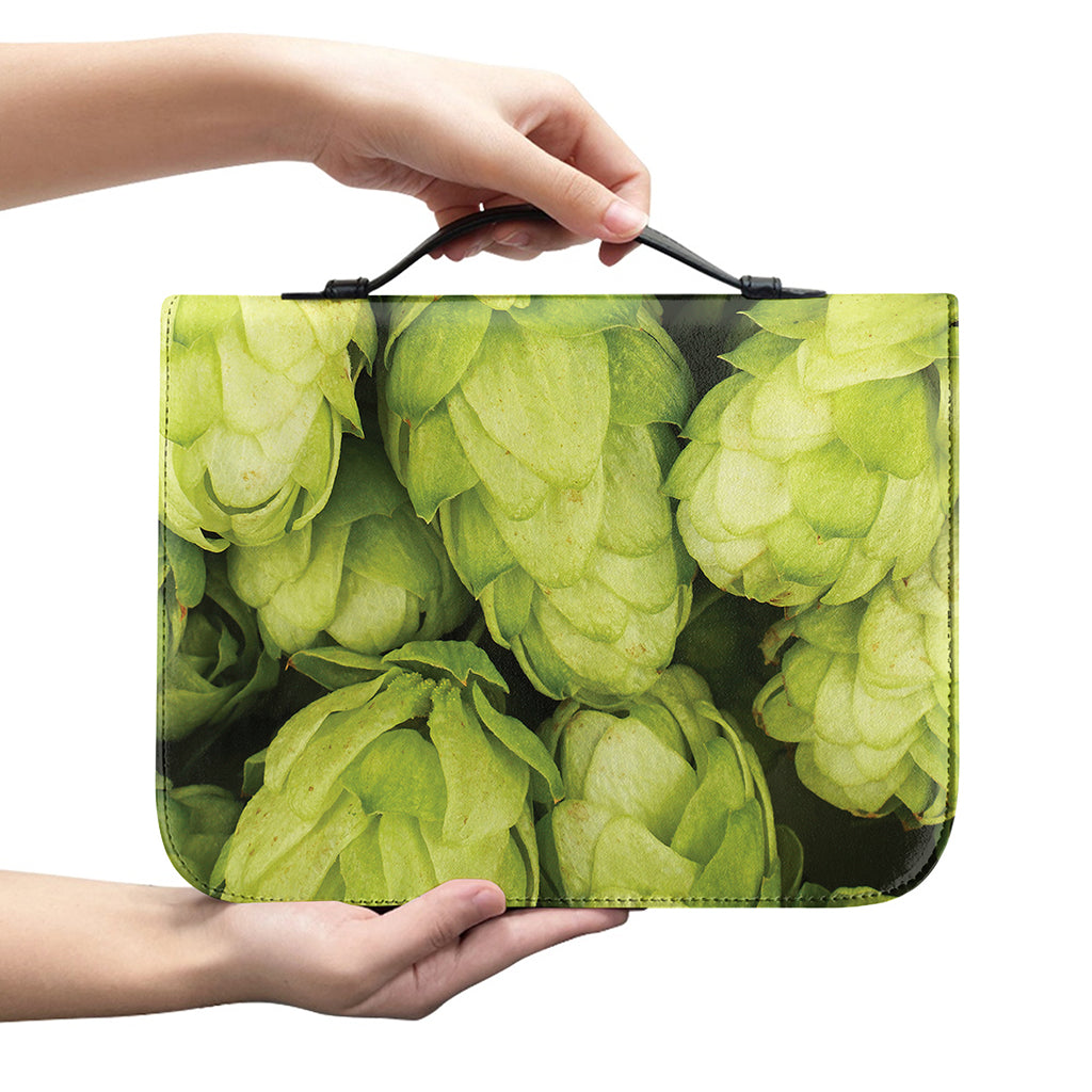 Fresh Hop Cone Print Leather Bible Cover