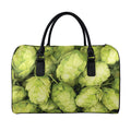 Fresh Hop Cone Print Leather Duffel Bag