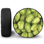 Fresh Hop Cone Print Leather Spare Tire Cover