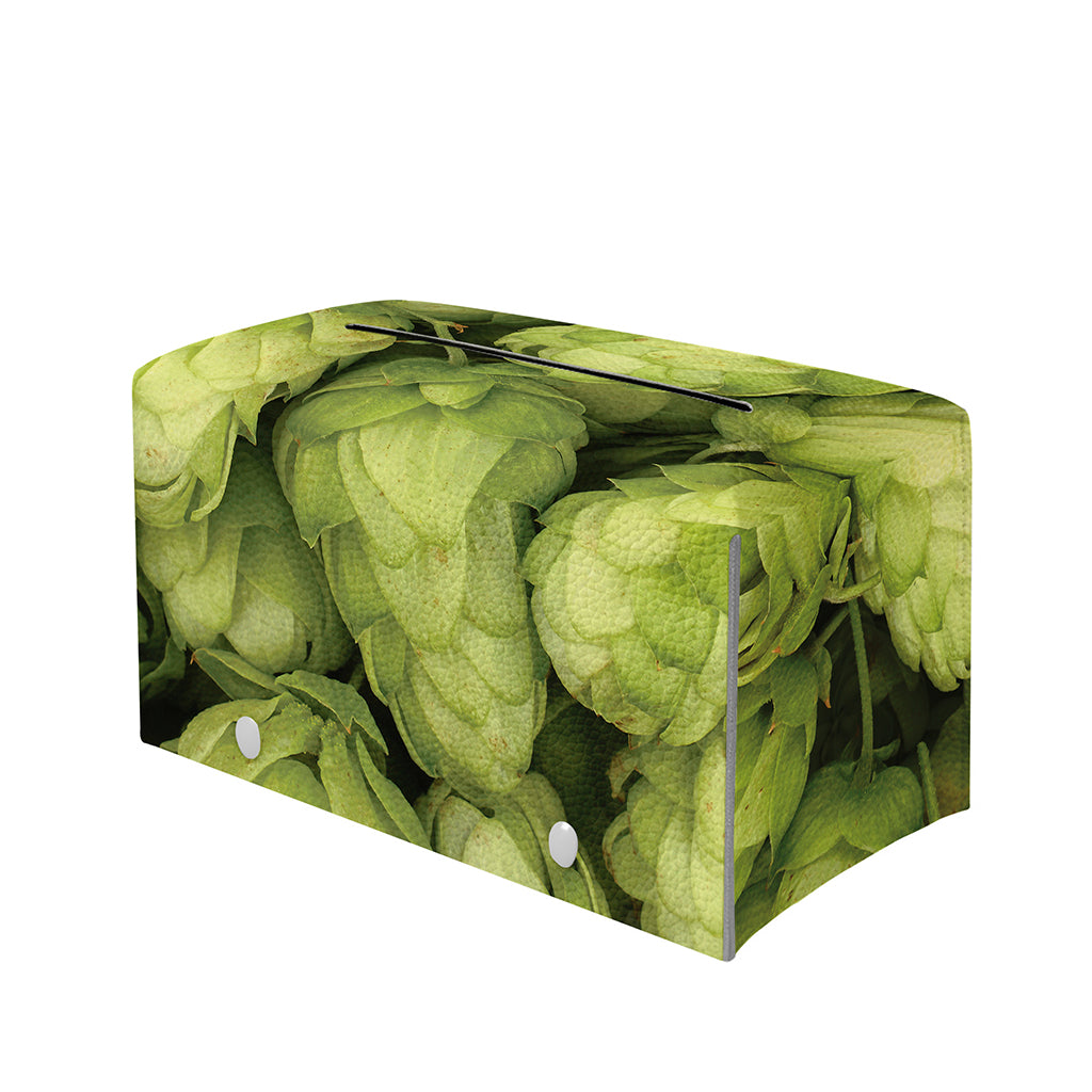 Fresh Hop Cone Print Leather Tissue Box Cover