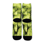 Fresh Hop Cone Print Long Socks