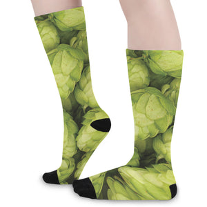 Fresh Hop Cone Print Long Socks