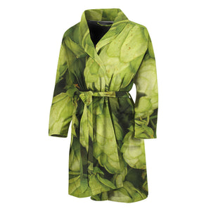 Fresh Hop Cone Print Men's Bathrobe