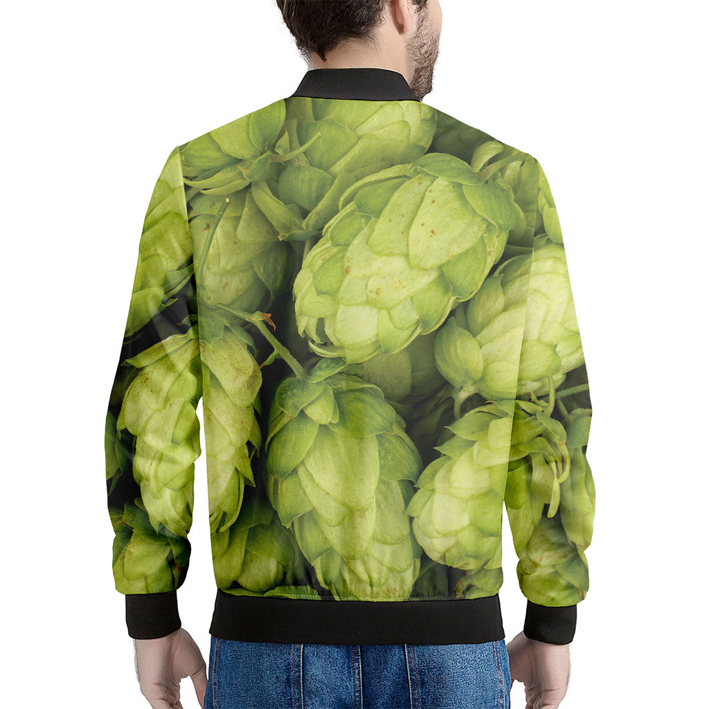 Fresh Hop Cone Print Men's Bomber Jacket