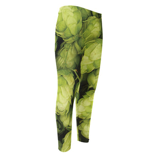 Fresh Hop Cone Print Men's Compression Pants