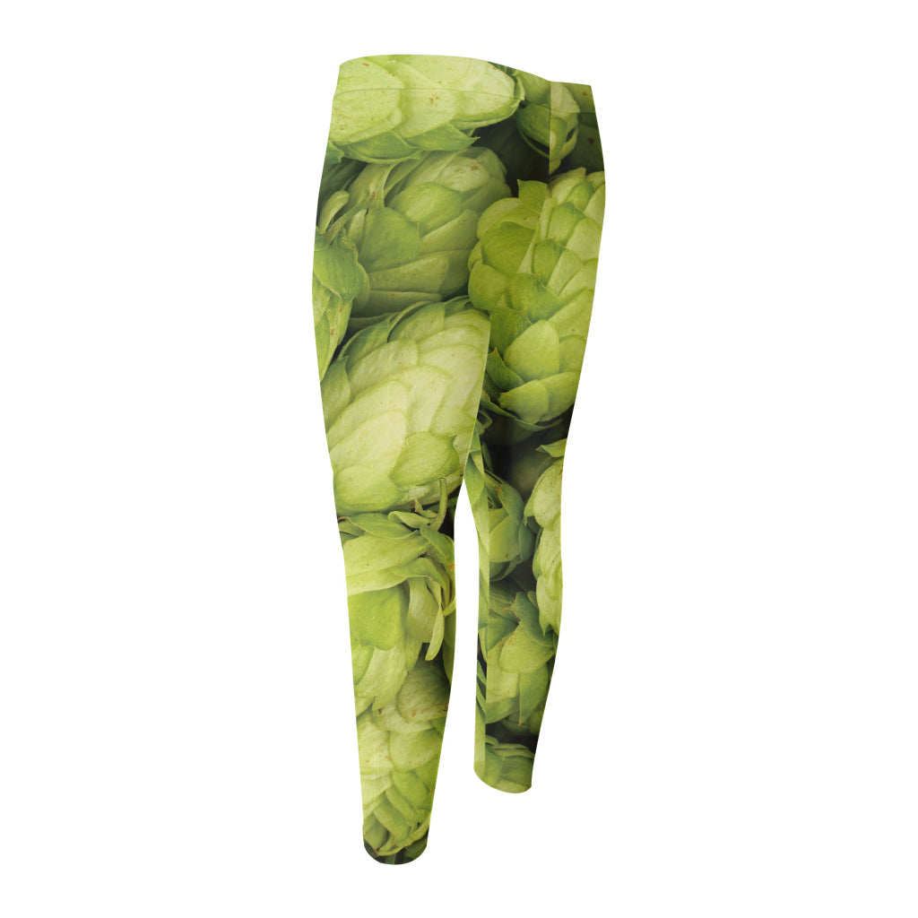 Fresh Hop Cone Print Men's Compression Pants