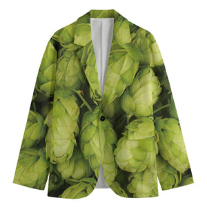 Fresh Hop Cone Print Men's Cotton Blazer