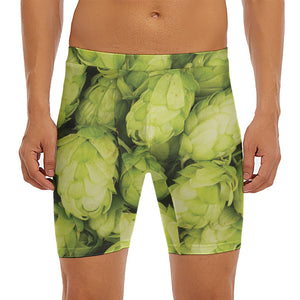 Fresh Hop Cone Print Men's Long Boxer Briefs