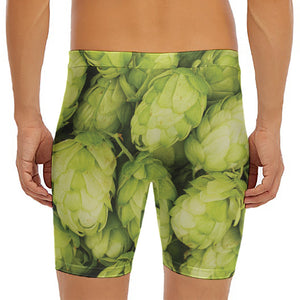 Fresh Hop Cone Print Men's Long Boxer Briefs