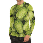 Fresh Hop Cone Print Men's Long Sleeve Rash Guard