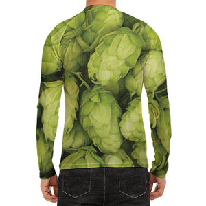 Fresh Hop Cone Print Men's Long Sleeve Rash Guard