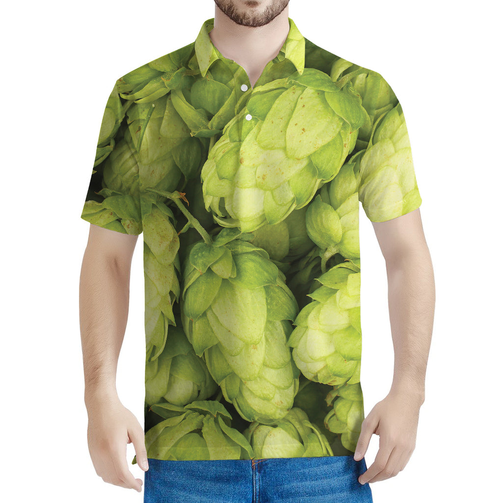 Fresh Hop Cone Print Men's Polo Shirt