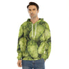 Fresh Hop Cone Print Men's Velvet Pullover Hoodie