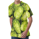 Fresh Hop Cone Print Men's Velvet T-Shirt