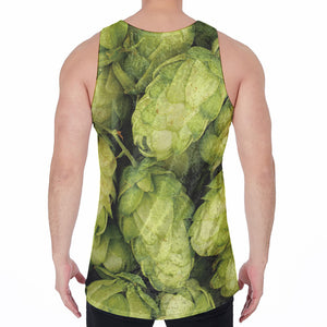 Fresh Hop Cone Print Men's Velvet Tank Top